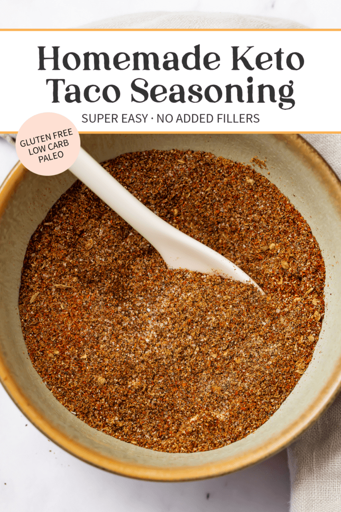 Pin graphic for keto taco seasoning