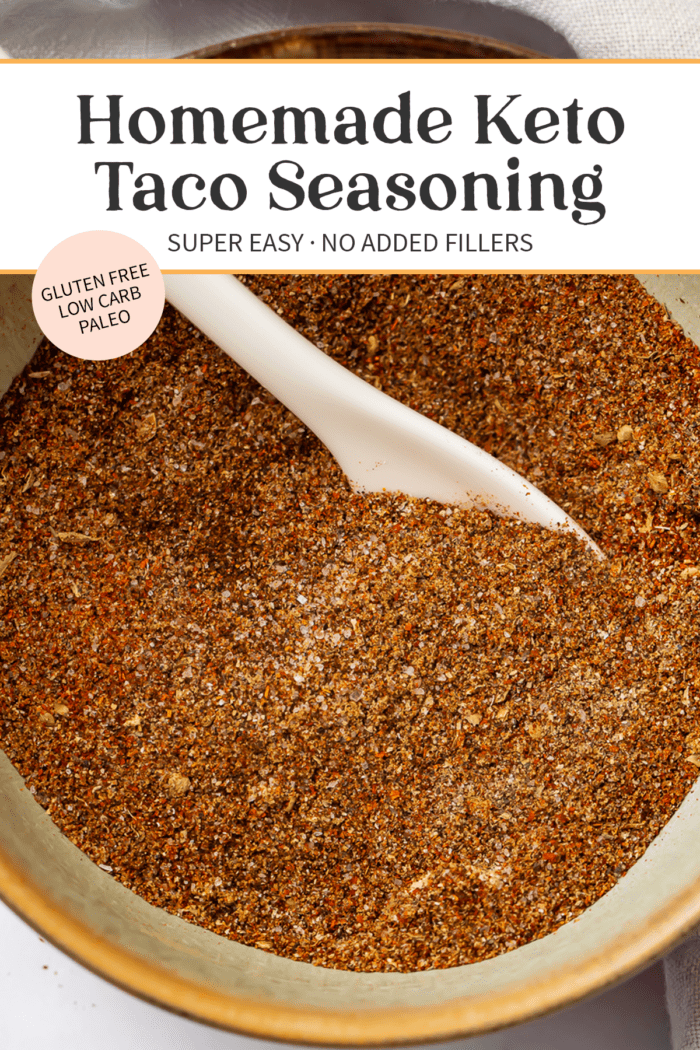 Pin graphic for keto taco seasoning