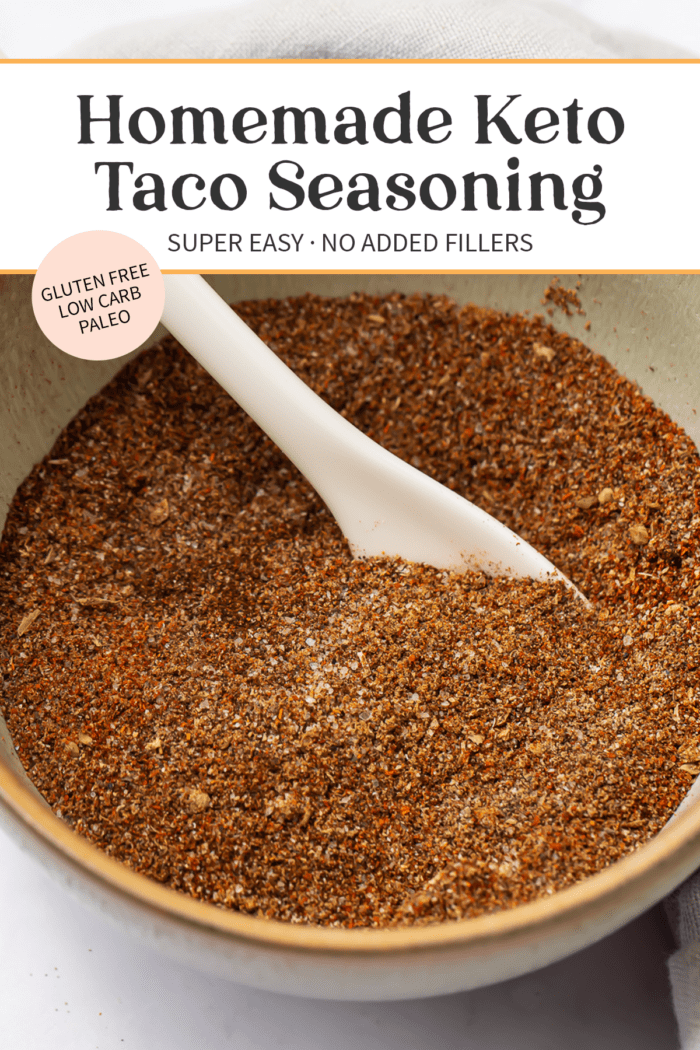 Pin graphic for keto taco seasoning