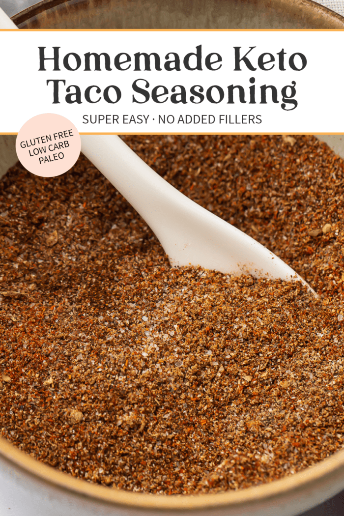 Pin graphic for keto taco seasoning