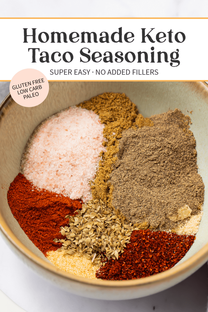 Pin graphic for keto taco seasoning