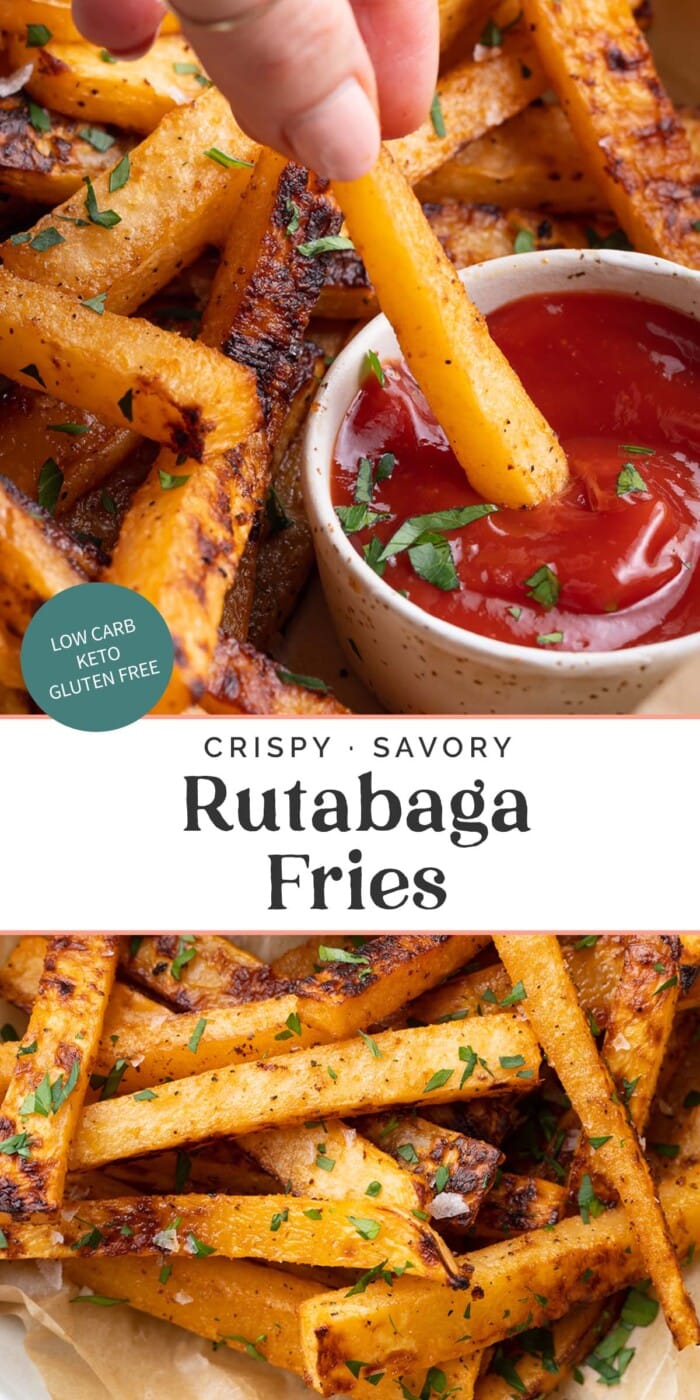 Pin graphic for rutabaga fries