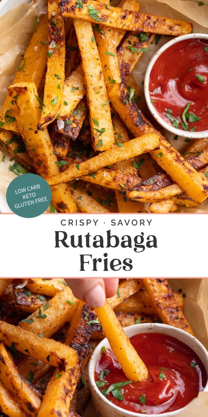 Pin graphic for rutabaga fries