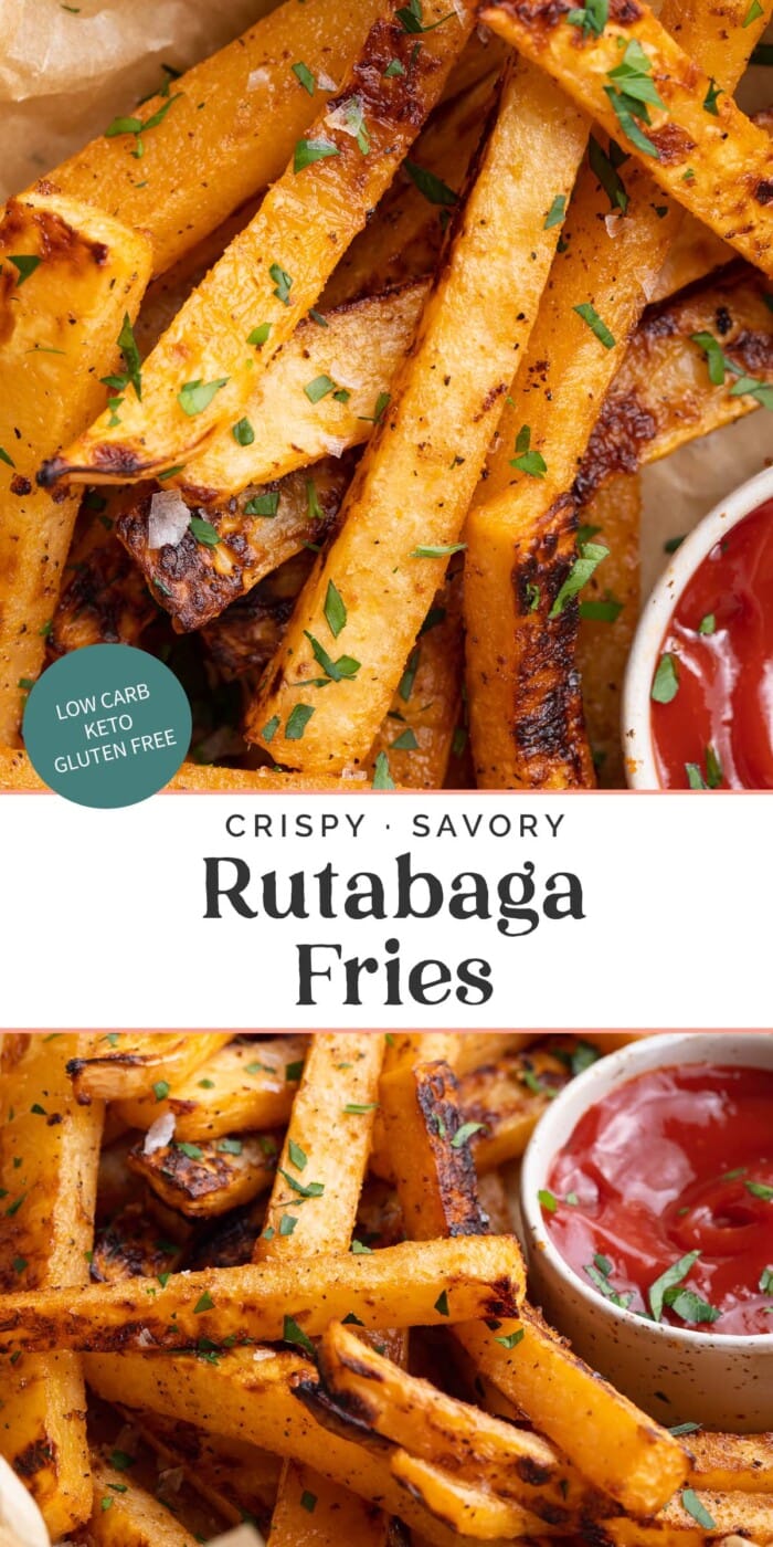 Pin graphic for rutabaga fries