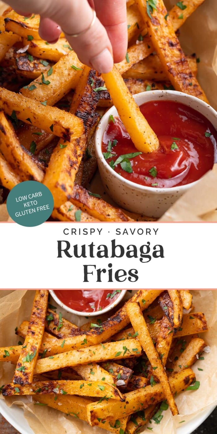 Pin graphic for rutabaga fries