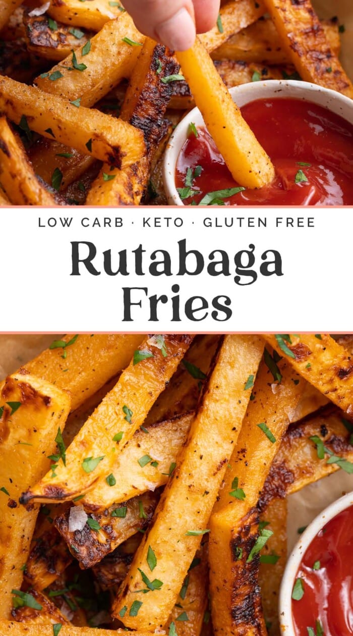 Pin graphic for rutabaga fries