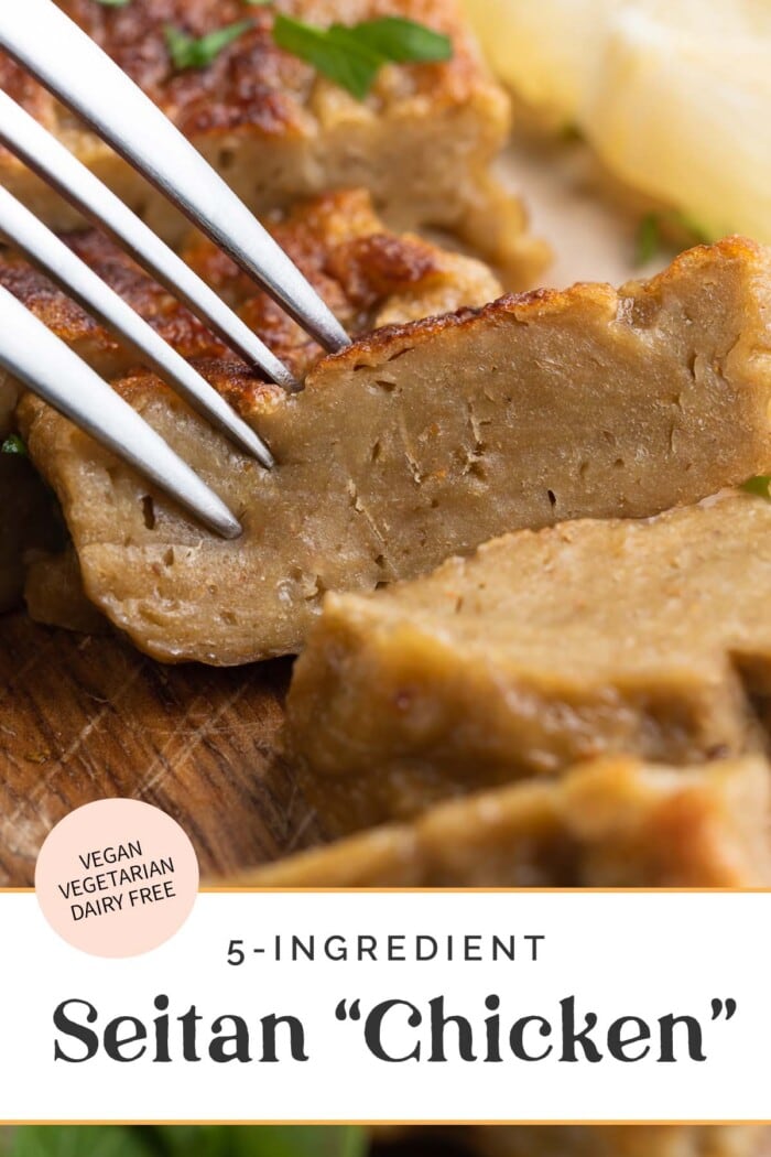 Pin graphic for seitan chicken.