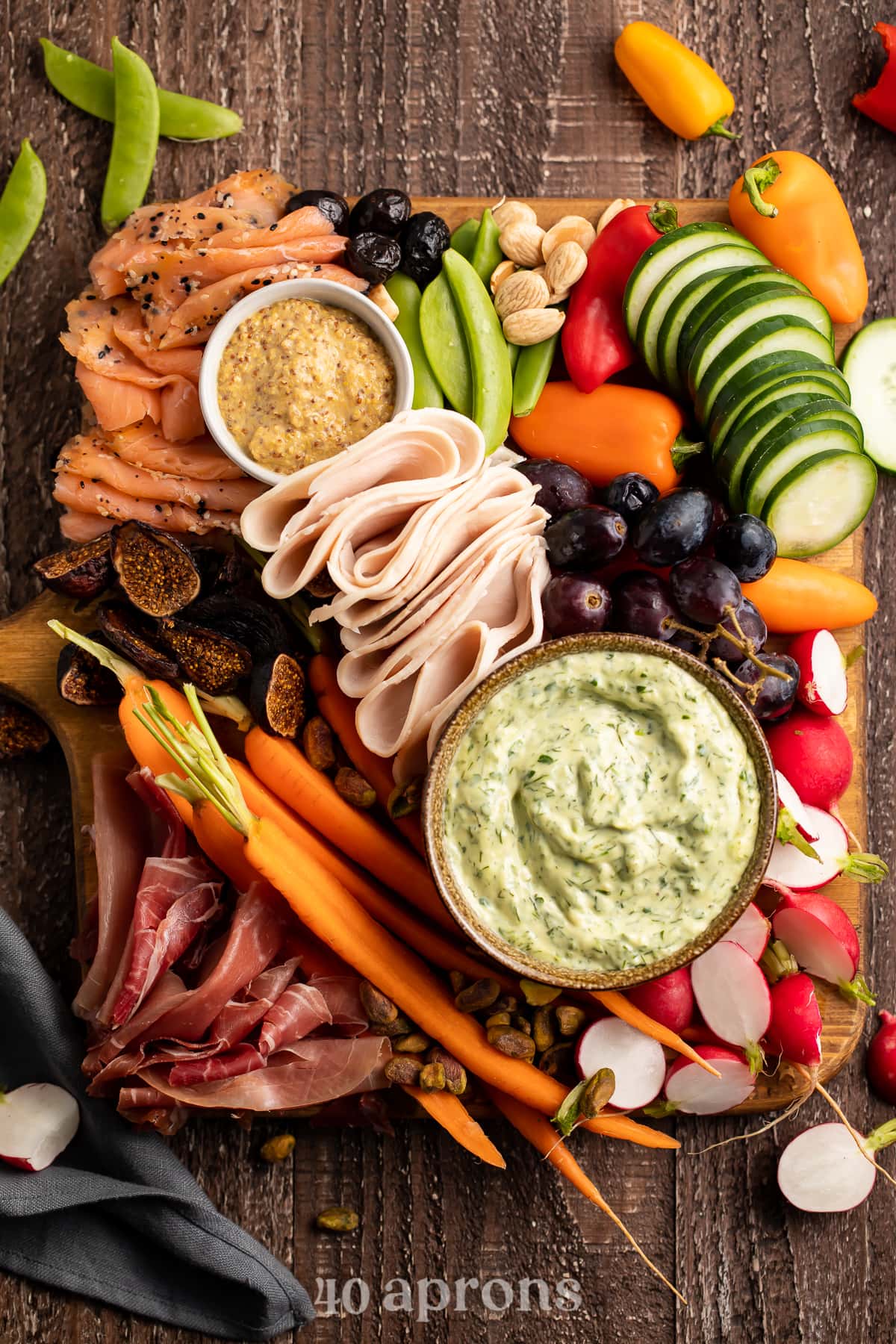 Overhead photo of a Whole30 grazing board