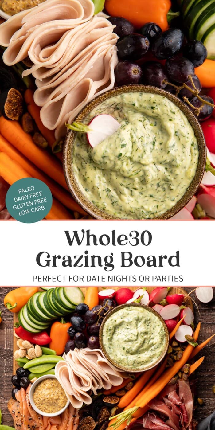 Pin graphic for Whole30 grazing board