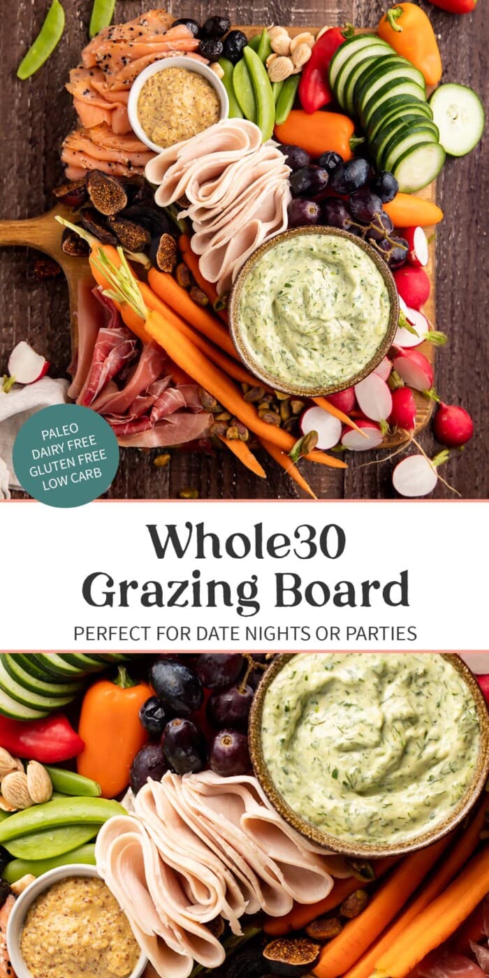 Pin graphic for Whole30 grazing board