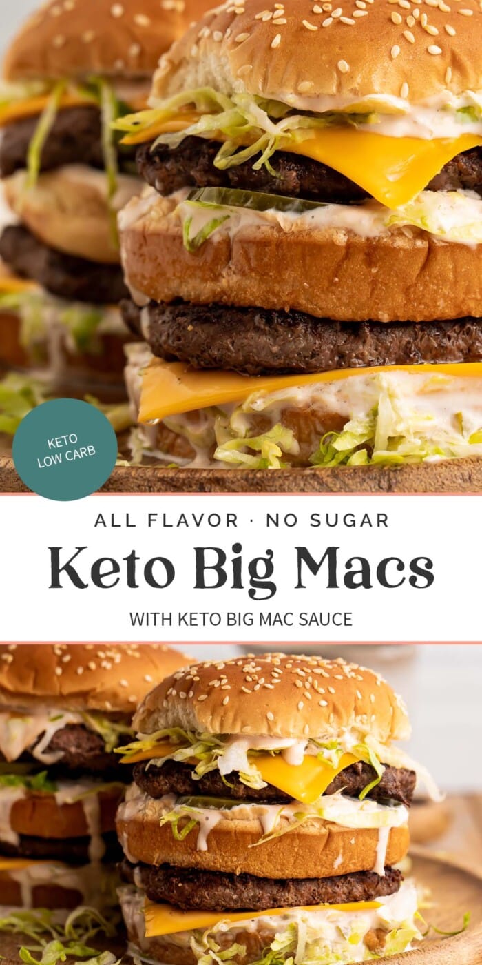 Pin graphic for keto Big Macs.