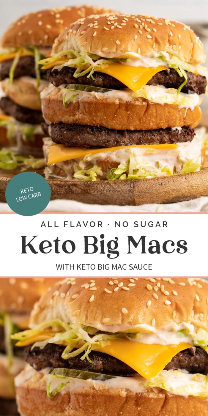 Pin graphic for keto Big Macs.