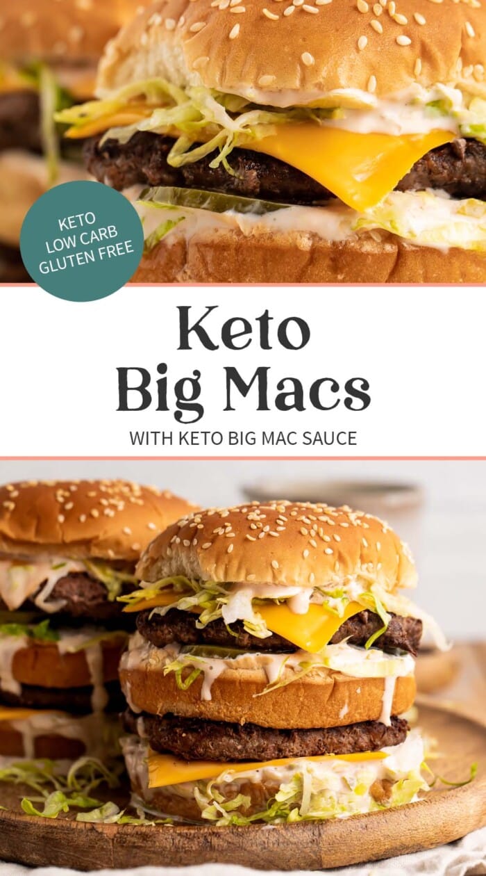 Pin graphic for keto Big Macs.