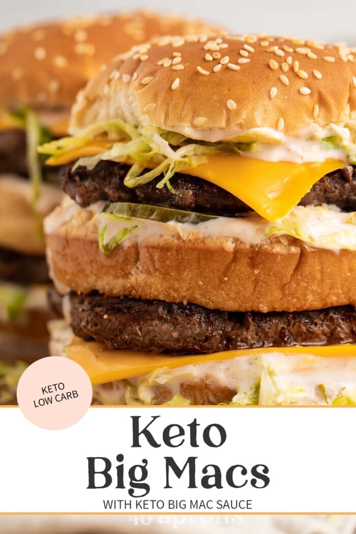 Pin graphic for keto Big Macs.