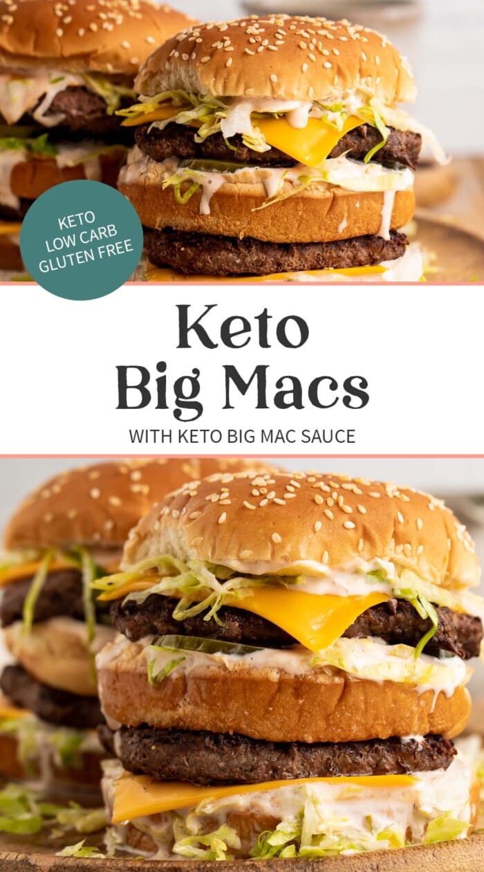 Pin graphic for keto Big Macs.