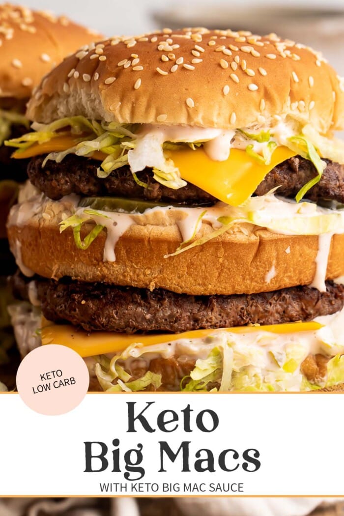 Pin graphic for keto Big Macs.