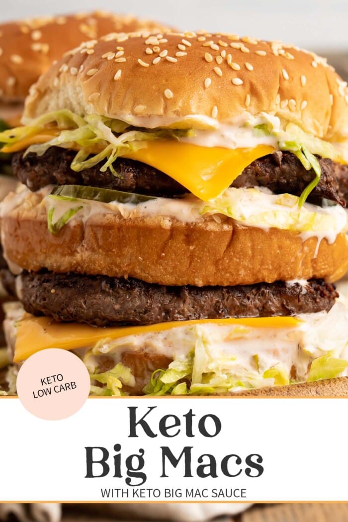 Pin graphic for keto Big Macs.