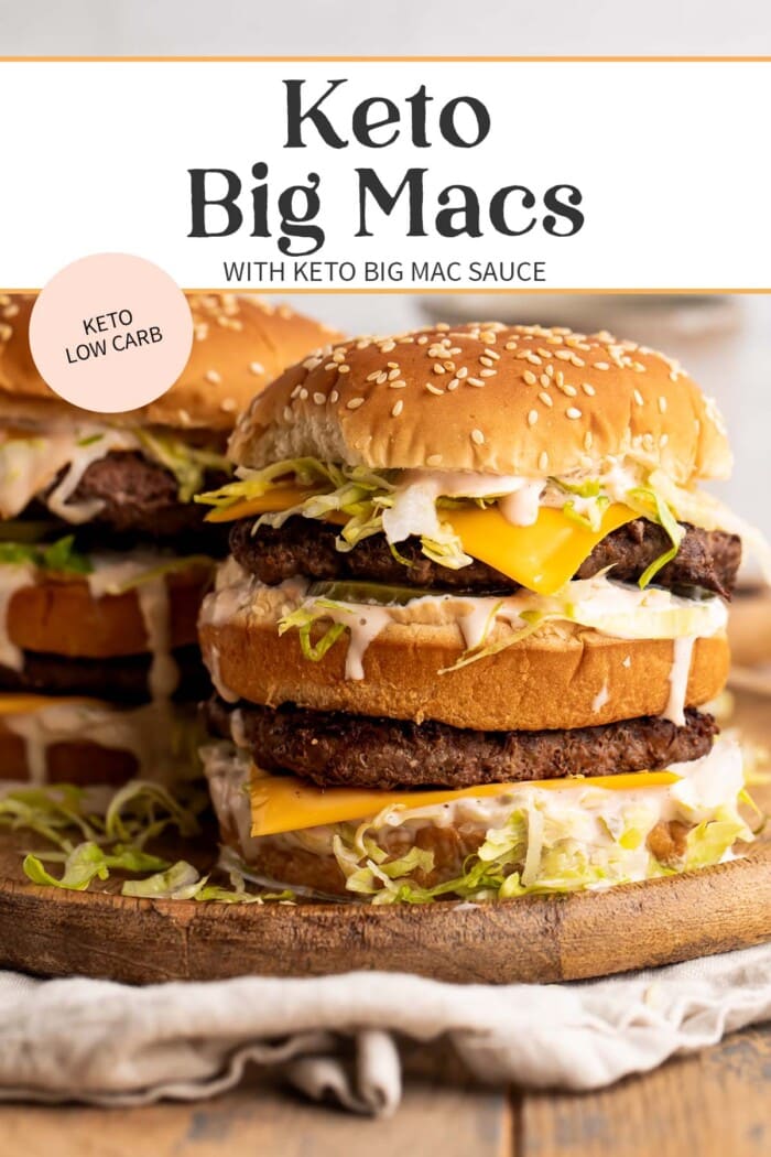 Pin graphic for keto Big Macs.