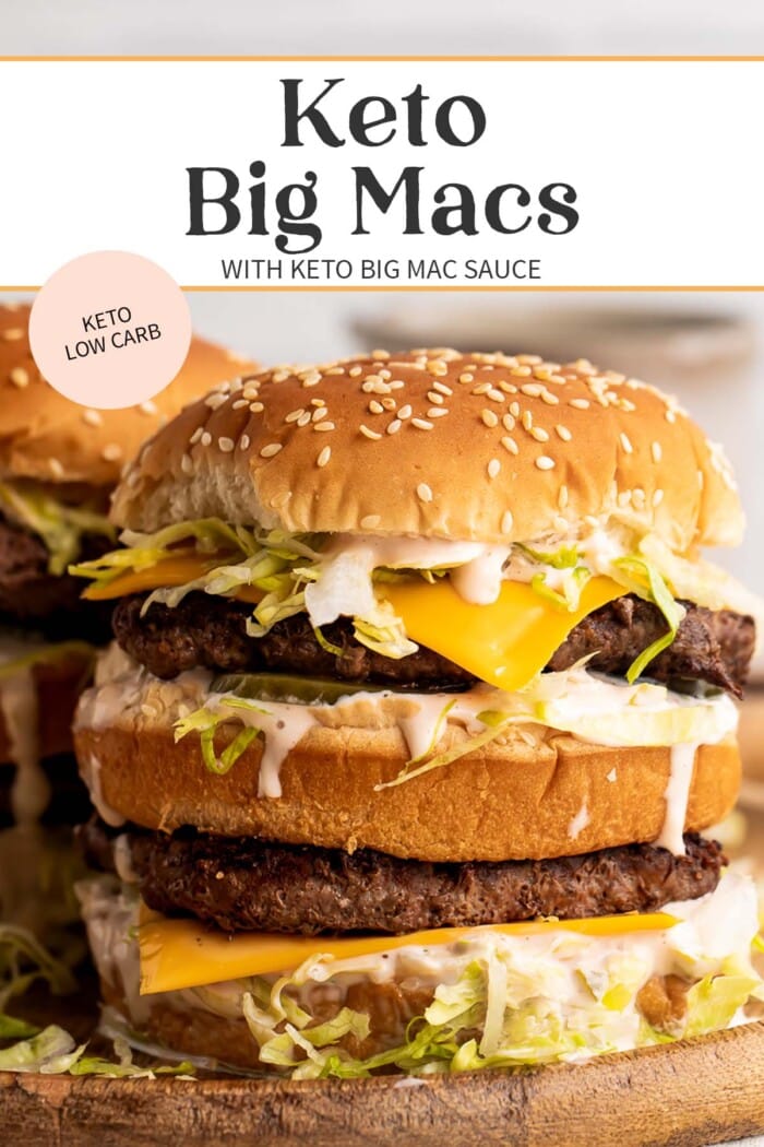 Pin graphic for keto Big Macs.