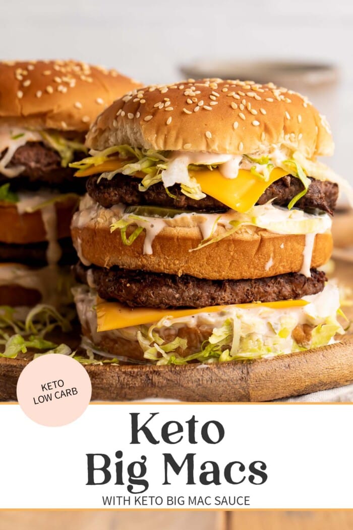 Pin graphic for keto Big Macs.