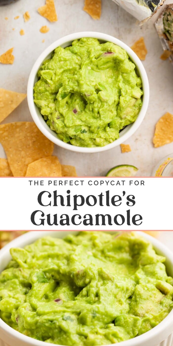 Pin graphic for Chipotle guacamole.