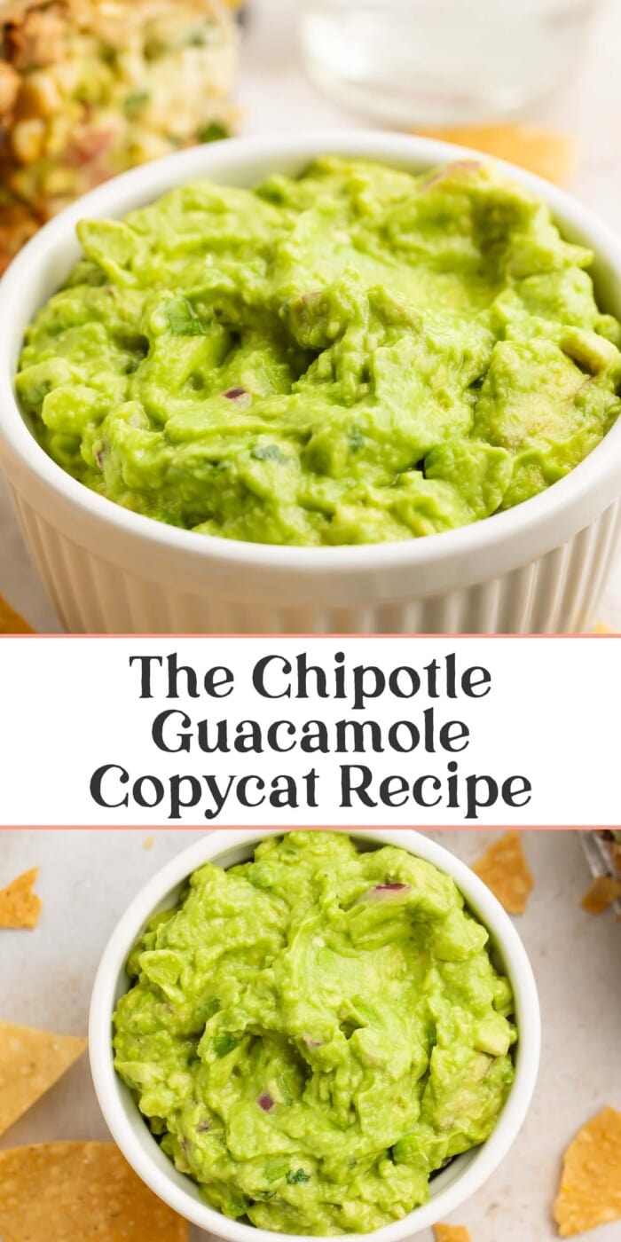 Pin graphic for Chipotle guacamole.