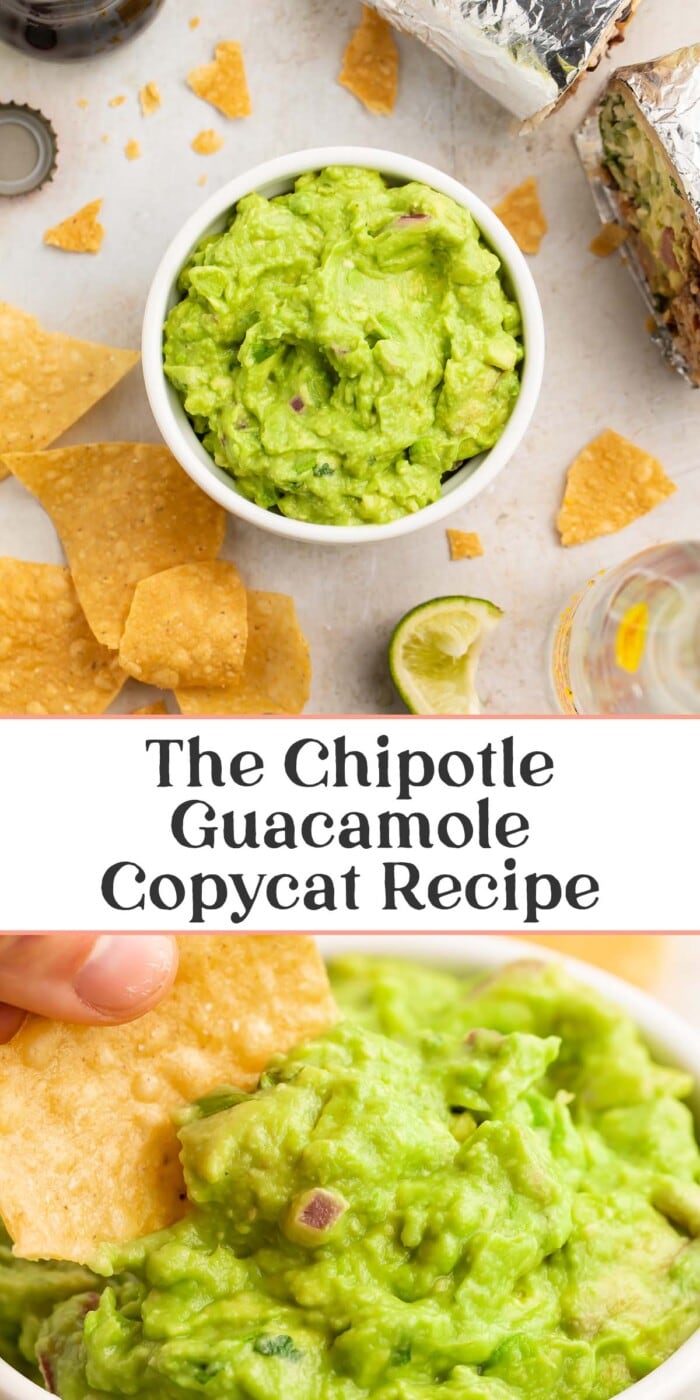 Pin graphic for Chipotle guacamole.