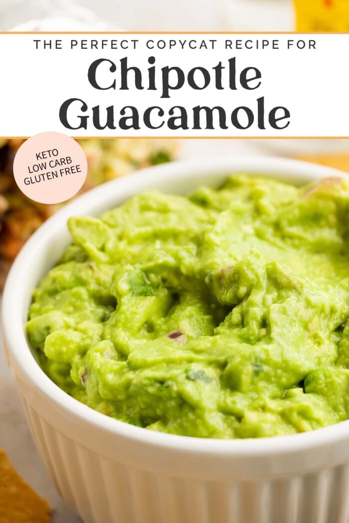 Pin graphic for Chipotle guacamole.