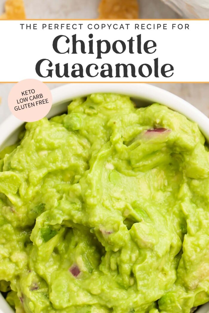 Pin graphic for Chipotle guacamole.