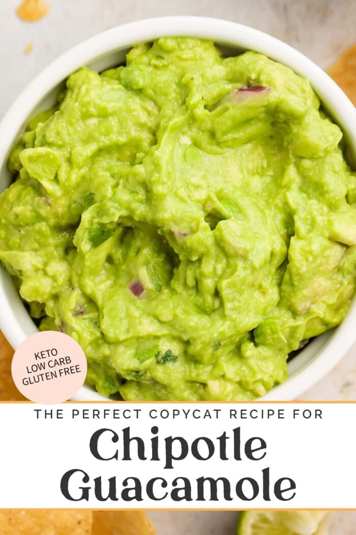 Pin graphic for Chipotle guacamole.