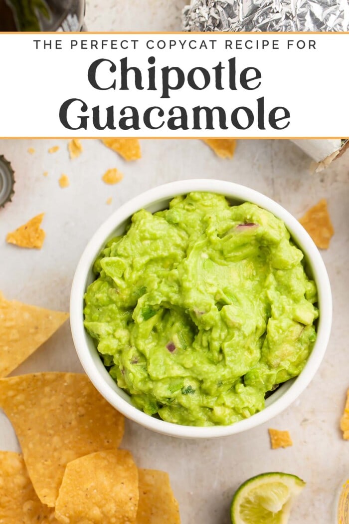 Pin graphic for Chipotle guacamole.