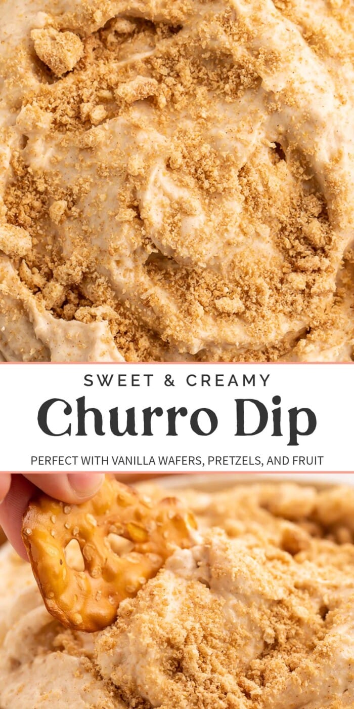 Pin graphic for churro dip.