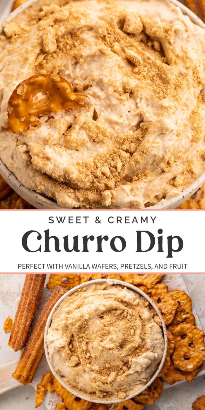 Pin graphic for churro dip.