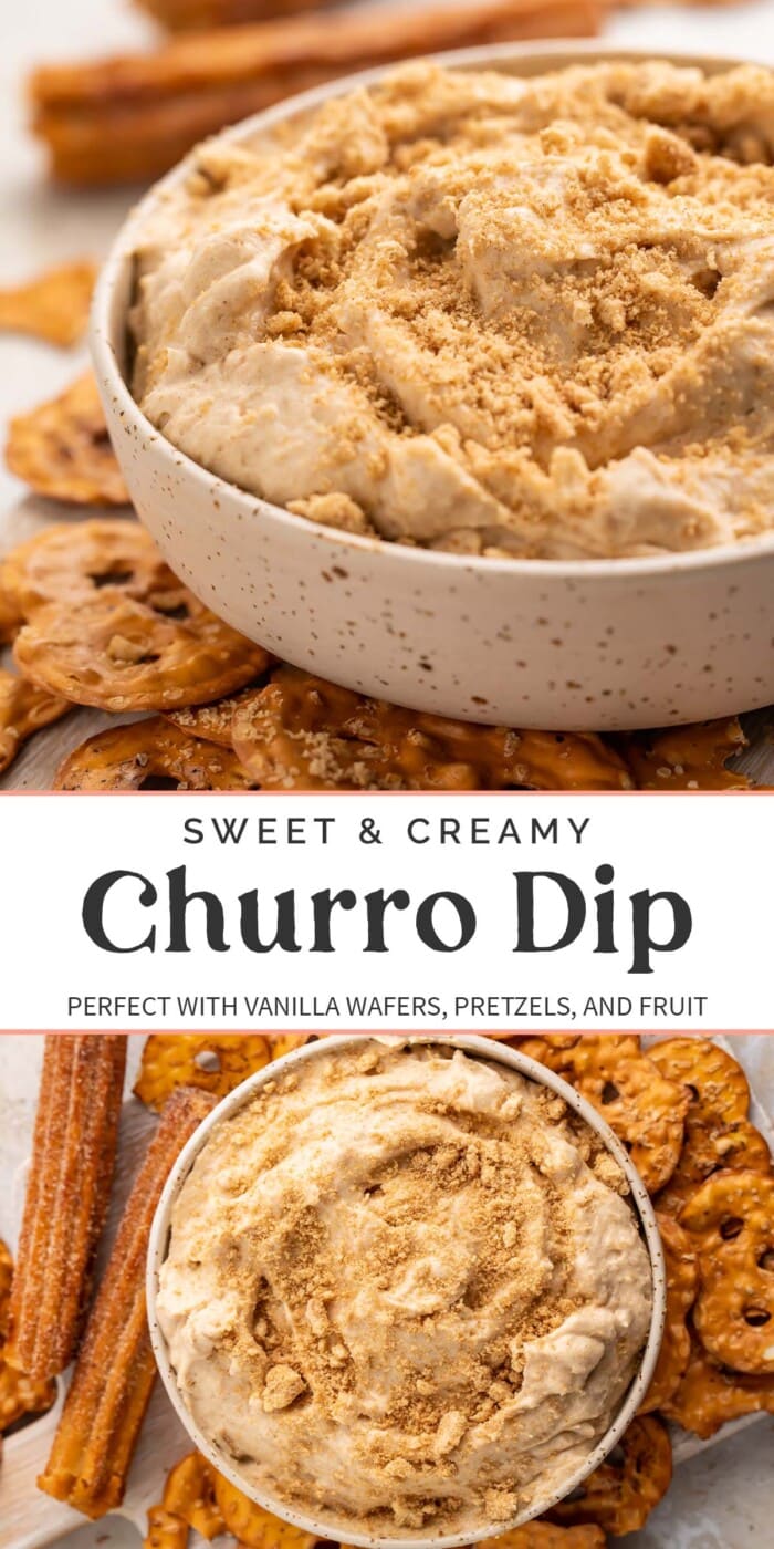 Pin graphic for churro dip.