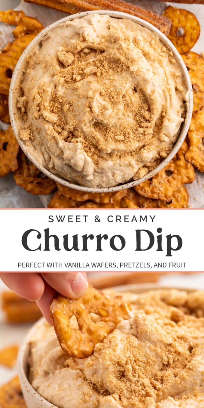 Pin graphic for churro dip.