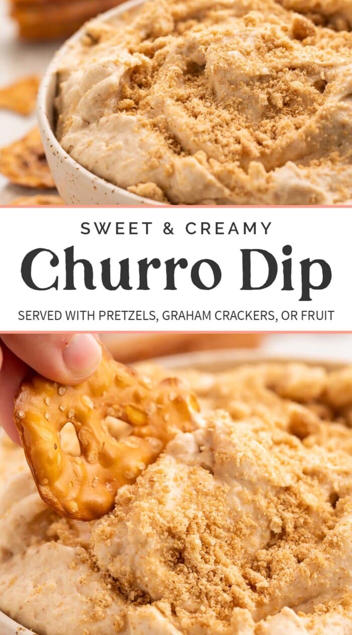 Pin graphic for churro dip.