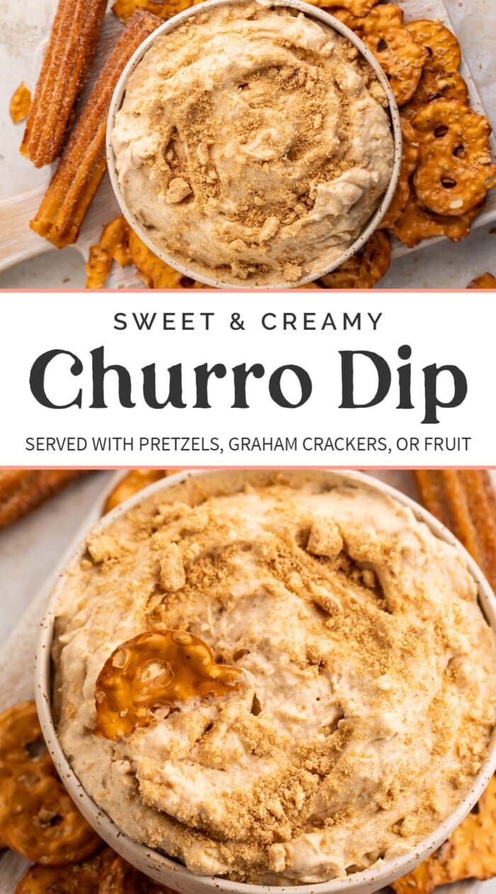 Pin graphic for churro dip.