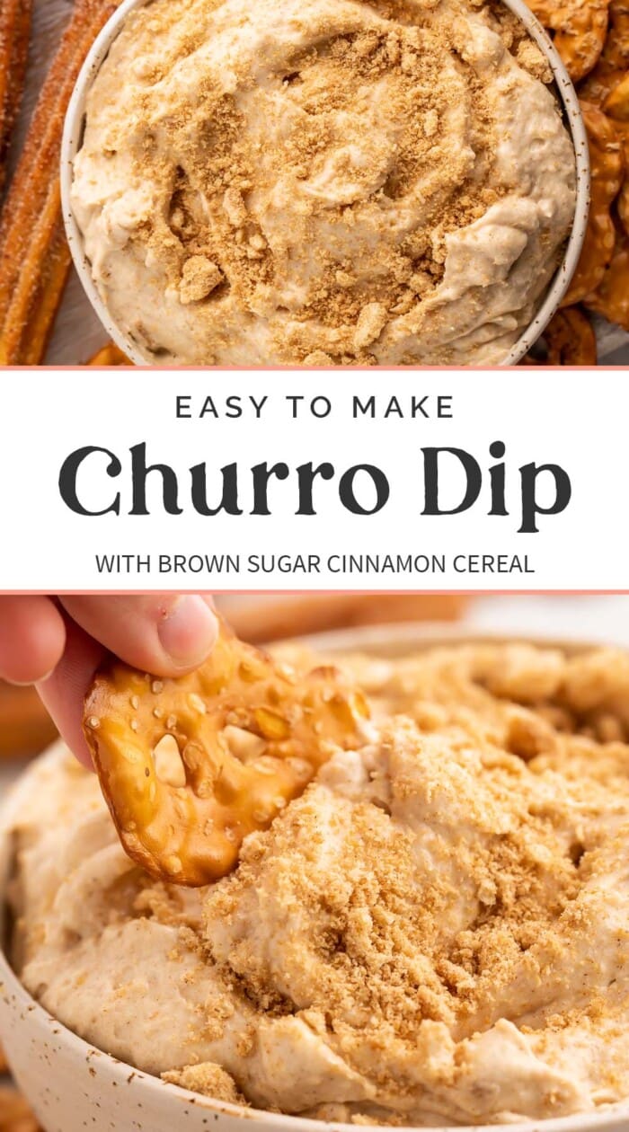 Pin graphic for churro dip.