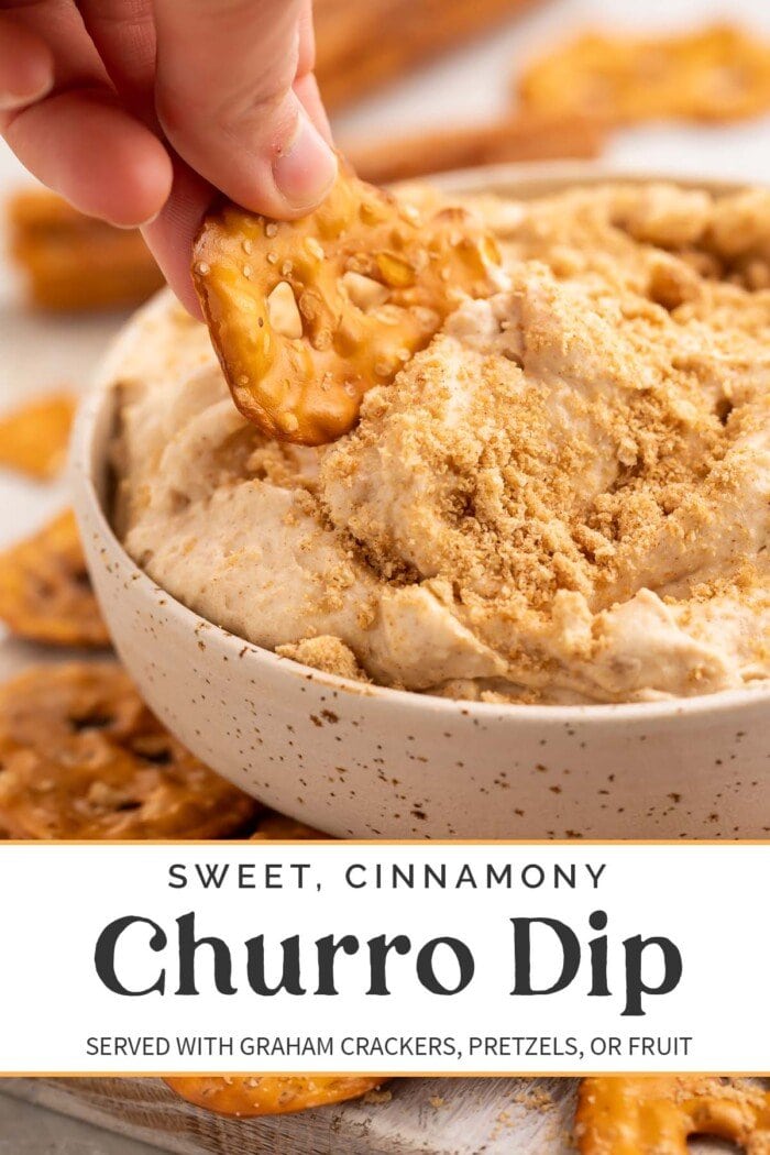 Pin graphic for churro dip.