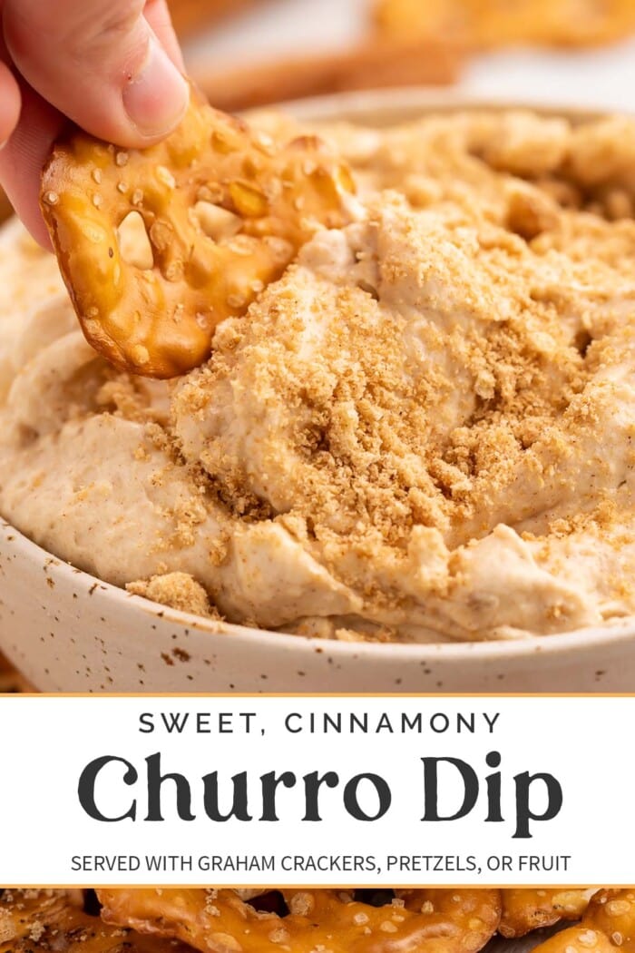 Pin graphic for churro dip.