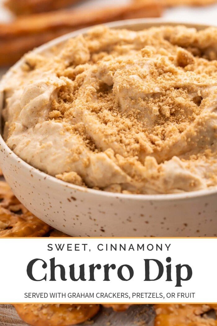 Pin graphic for churro dip.