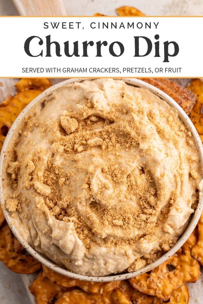 Pin graphic for churro dip.