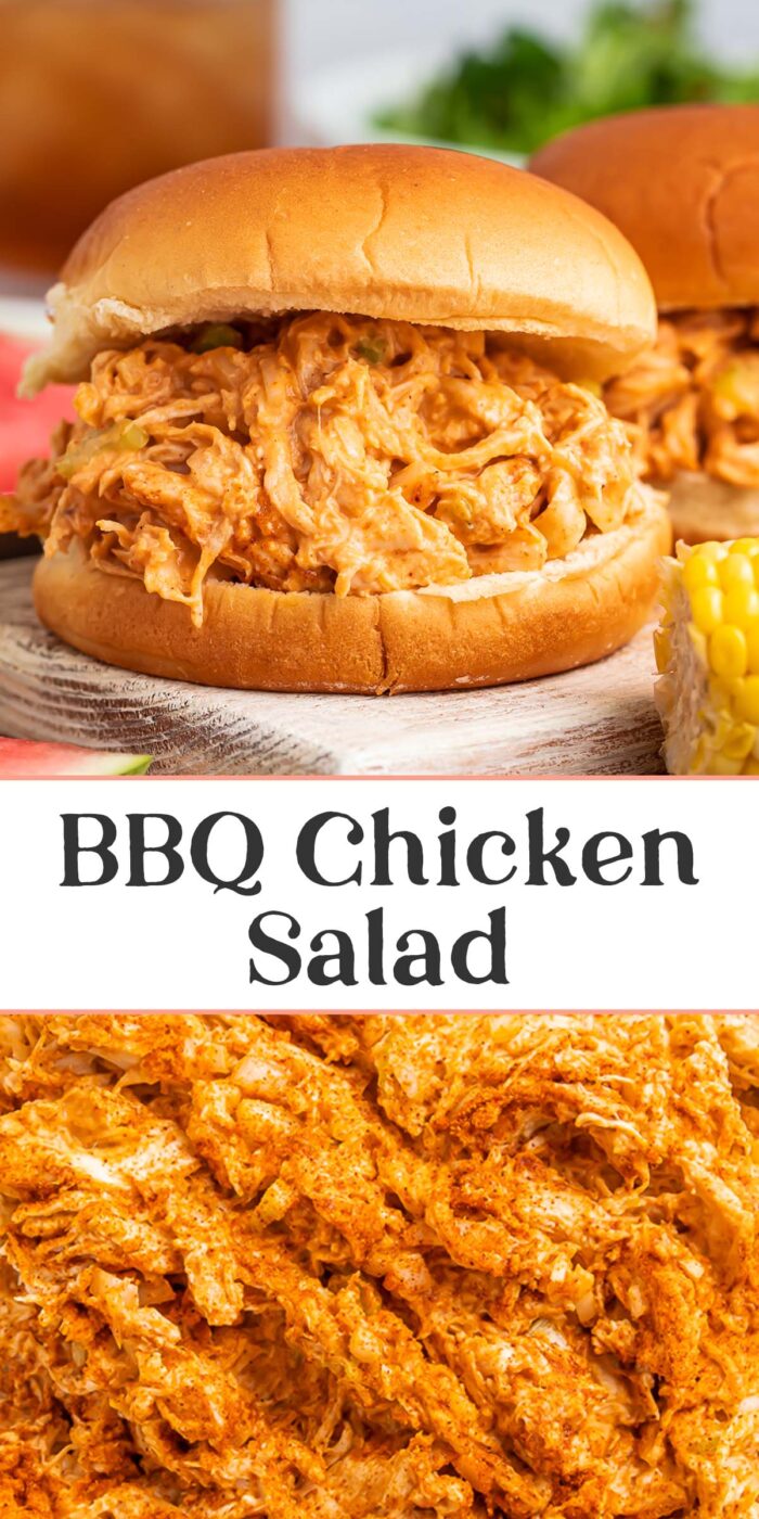 Pin graphic for BBQ Chicken salad.