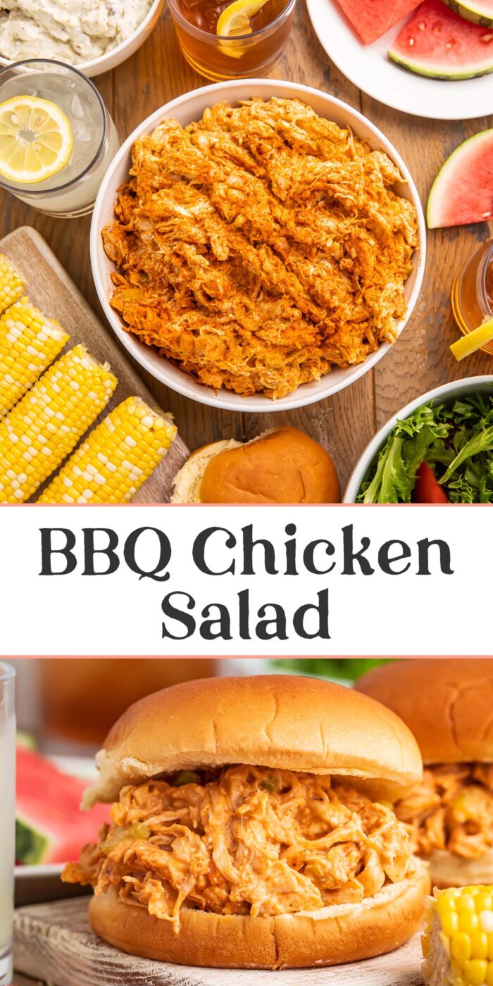 Pin graphic for BBQ Chicken salad.