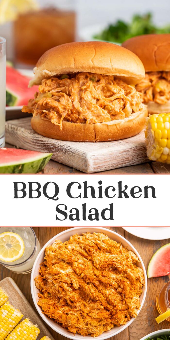 Pin graphic for BBQ Chicken salad.