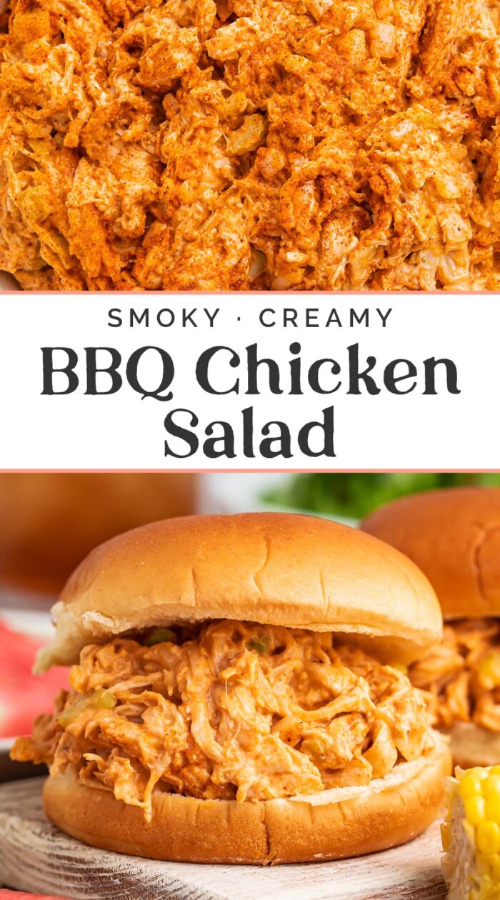 Pin graphic for BBQ Chicken salad.