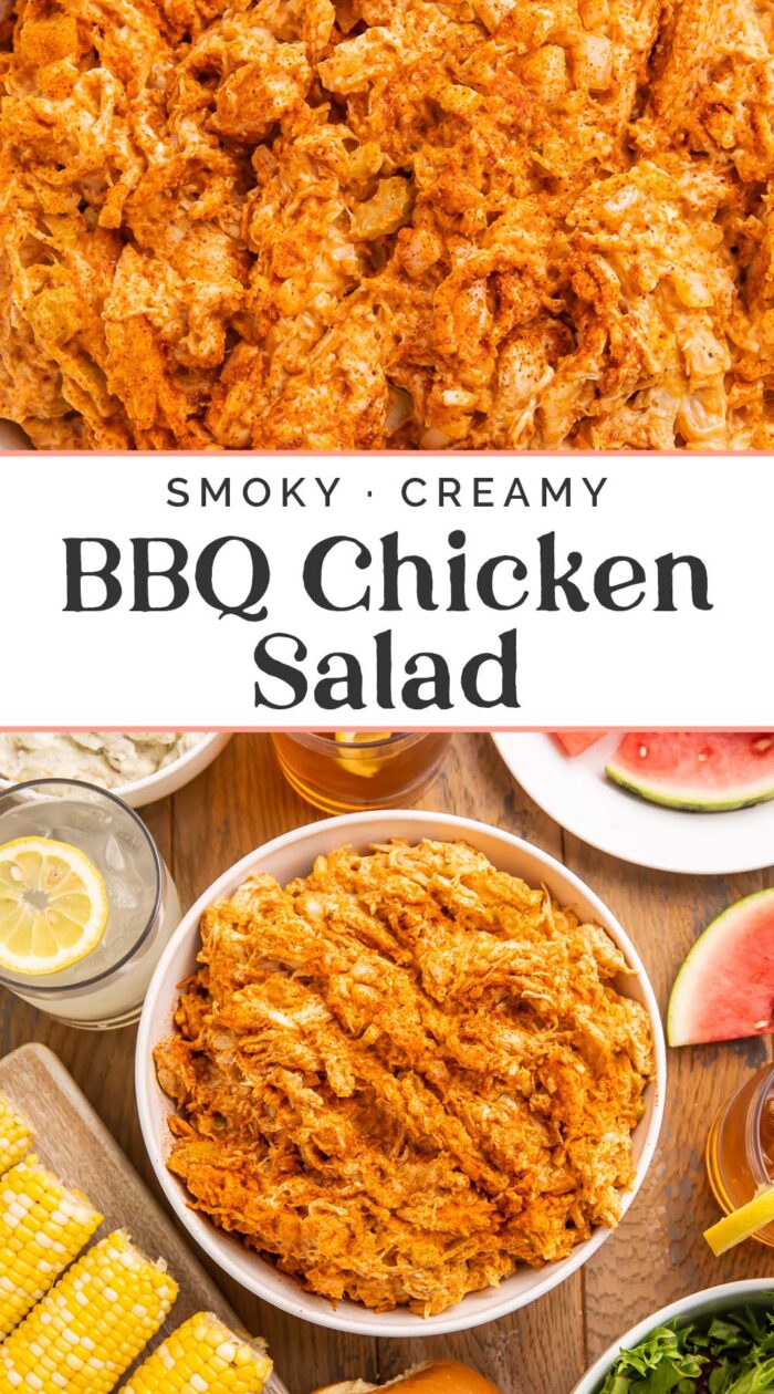 Pin graphic for BBQ Chicken salad.