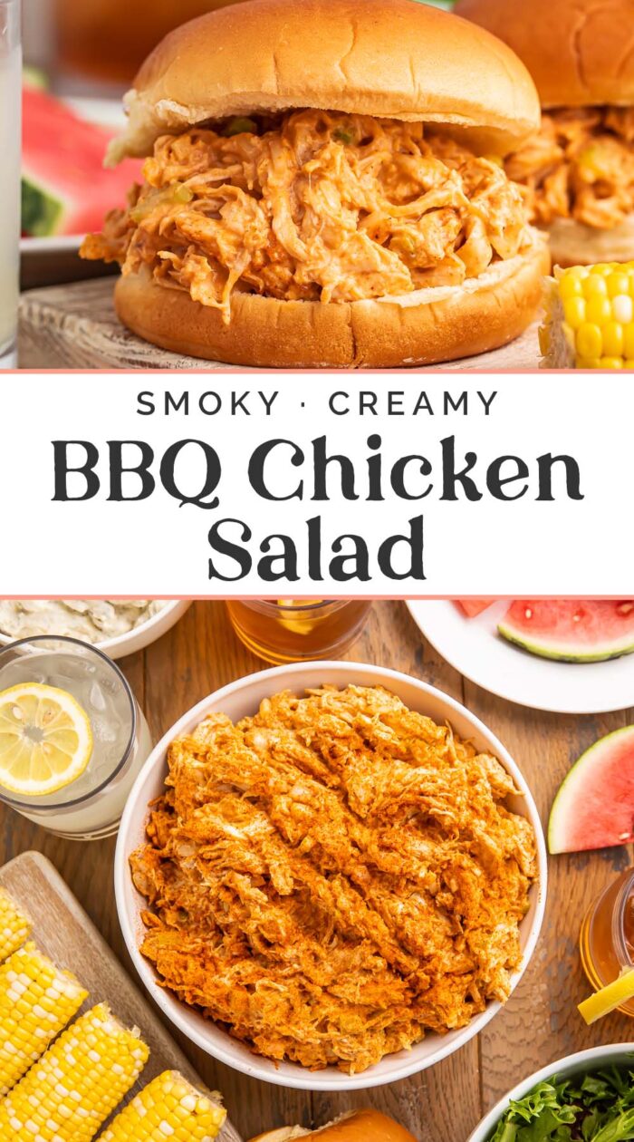 Pin graphic for BBQ Chicken salad.