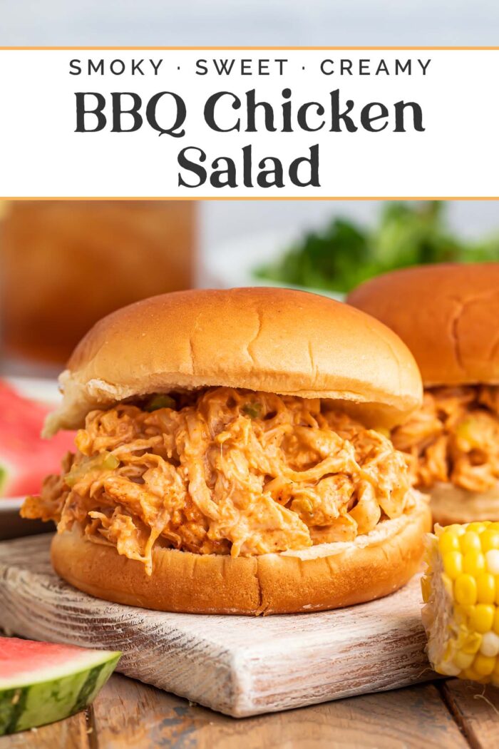 Pin graphic for BBQ Chicken salad.