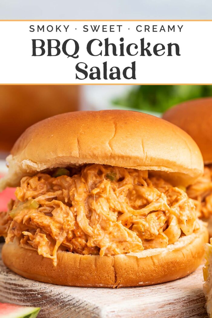 Pin graphic for BBQ Chicken salad.